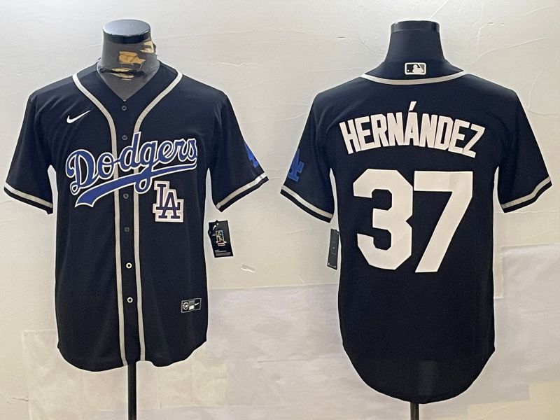 Men Los Angeles Dodgers #37 Hernandez Black Game 2024 Nike MLB Jersey style 112110->los angeles dodgers->MLB Jersey
